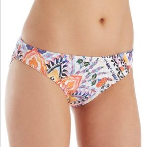 La Blanca Majorca Bikini Bottom orange white swim suit bathing 12 14